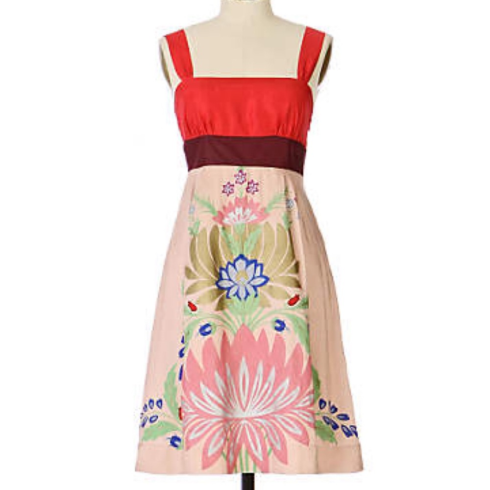 Anthropologie Lotus Flower Dress